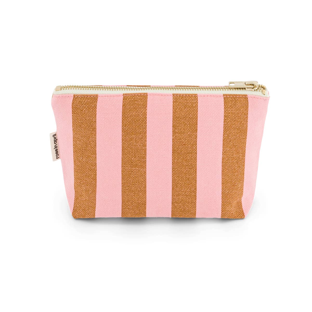 POUCH SOFIA STRIPES CARAMEL / STRAWBERRY