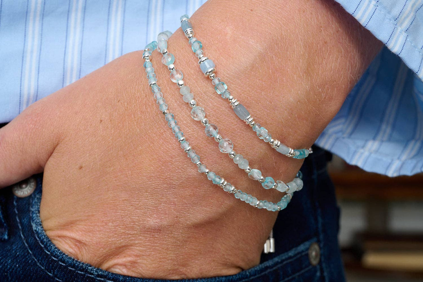 Salma Blue Topaz & Silver Friendship Bracelet