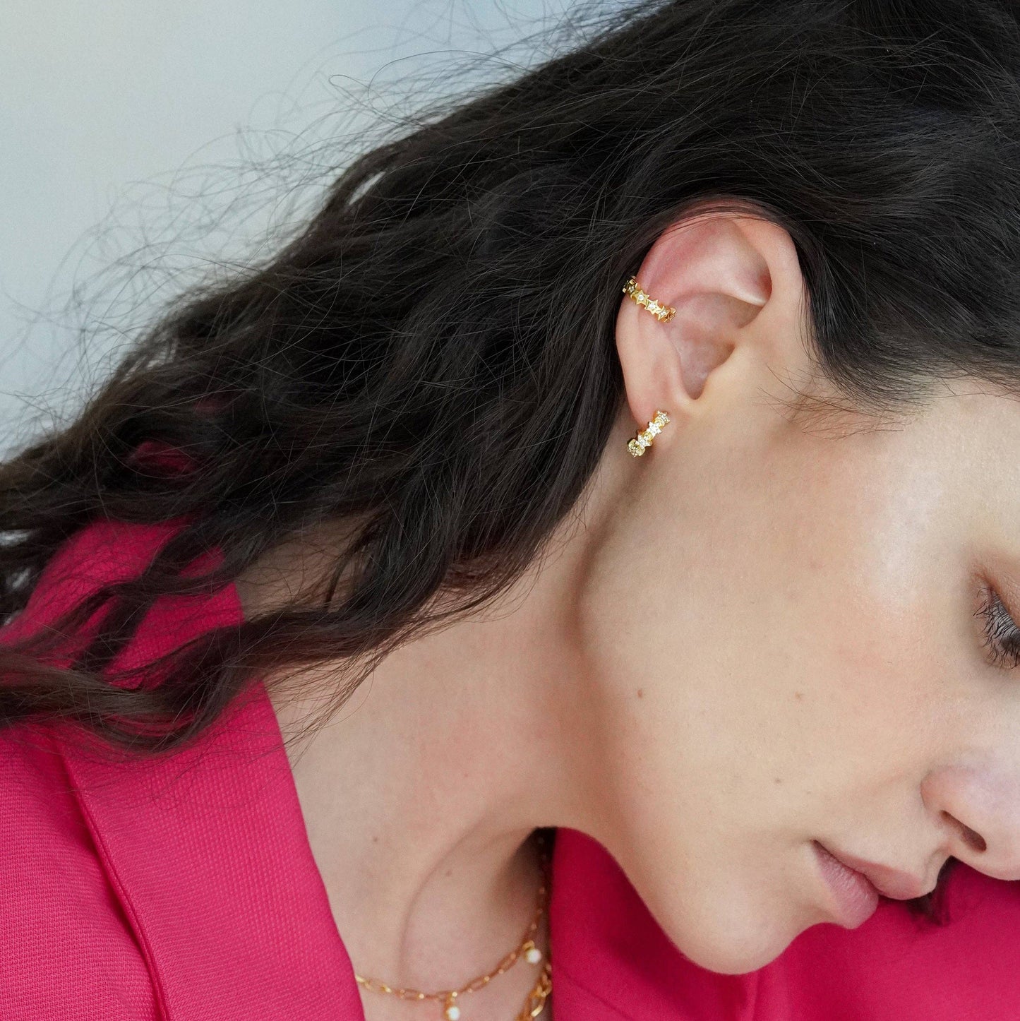 Starry Huggie Hoop Earrings