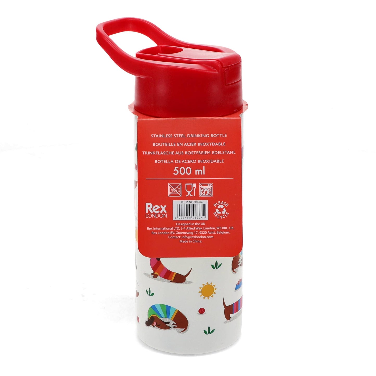 Stainless steel bottle 500ml - Sunny Sausage Dog