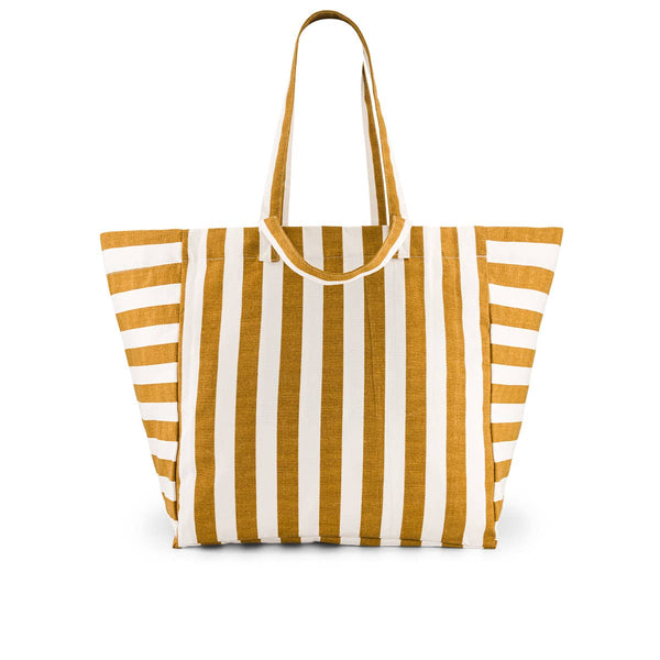 ELISA TOTE BAG STRIPES CARAMEL - ECRU