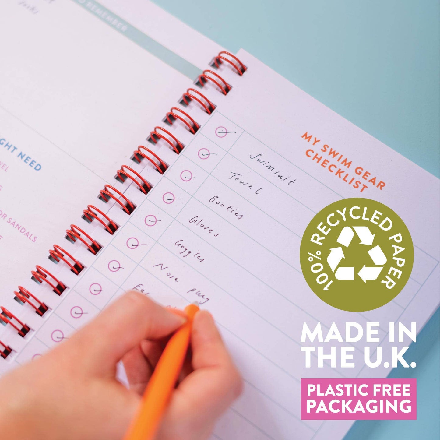 Swim Journal A5 | Pink & Red | Softcover