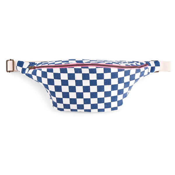 WOMEN BUM BAG CHECKERBOARD ECRU / BLUE NAVY