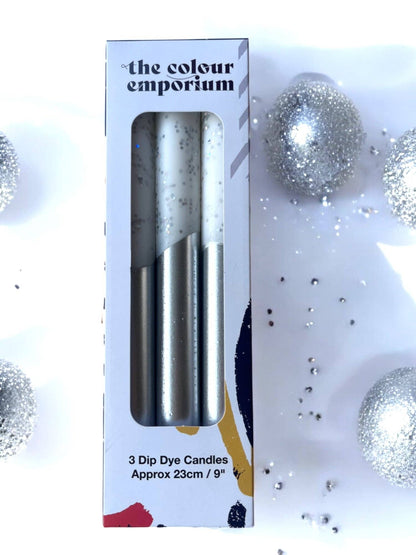 MIRRORBALL Dip Dye Dinner Candle Trio