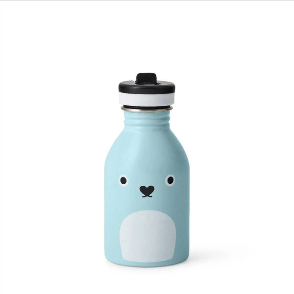 Stainless Steel Water Bottle - Ricepudding Bear - Blue