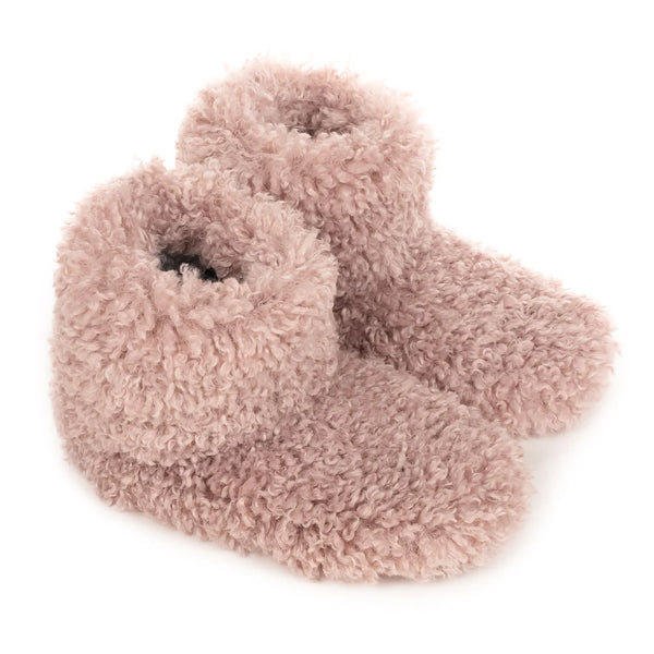 Faux Sheepskin Slipper Boots- Rose Pink