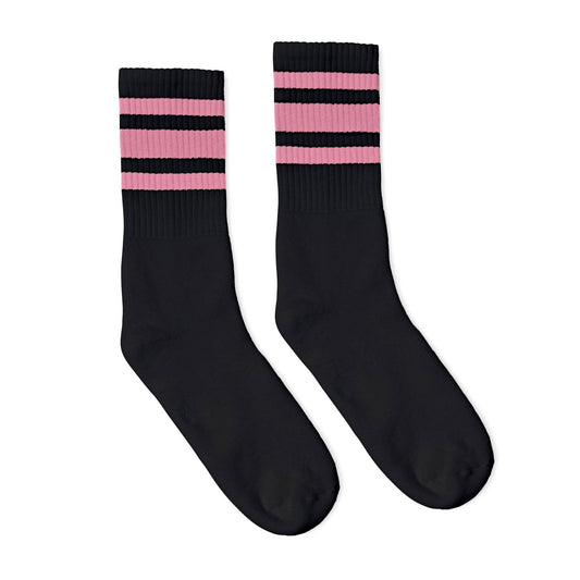 SOCCO Crew | Black with Pink Stripes