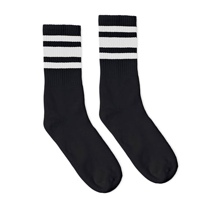 SOCCO White Striped Crew | Black