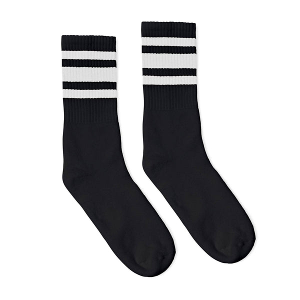 SOCCO White Striped Crew | Black