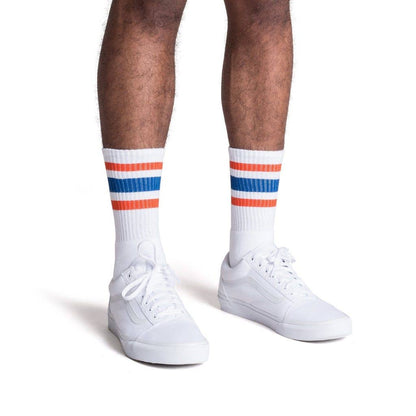 SOCCO Crew | White with Orange & Royal Stripes