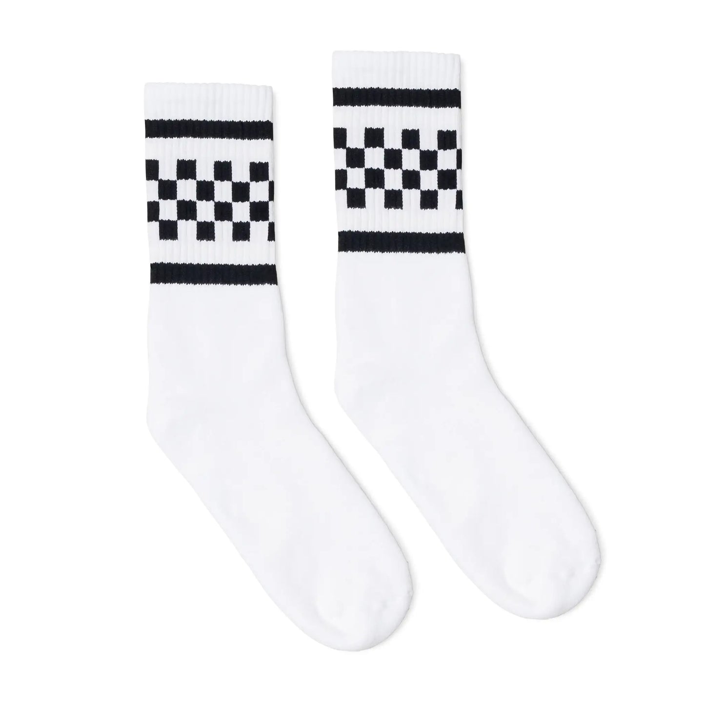SOCCO Black Checkered Crew | White