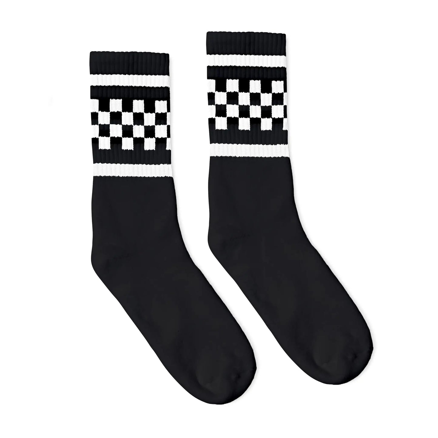SOCCO White Checkered Crew | Black