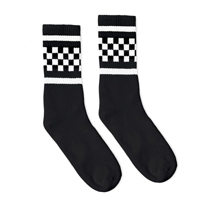 SOCCO White Checkered Crew | Black