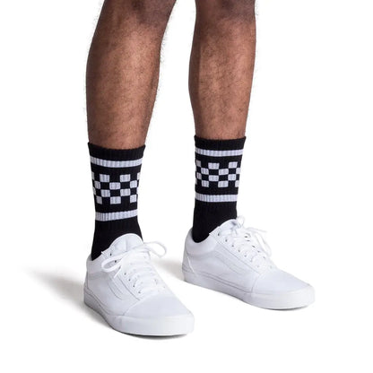 SOCCO White Checkered Crew | Black