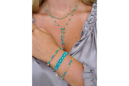 Grace Gold & Turquoise Beaded Friendship Bracelet