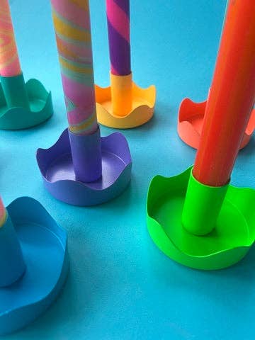 Green Colour Pop Wavy Candle Holder