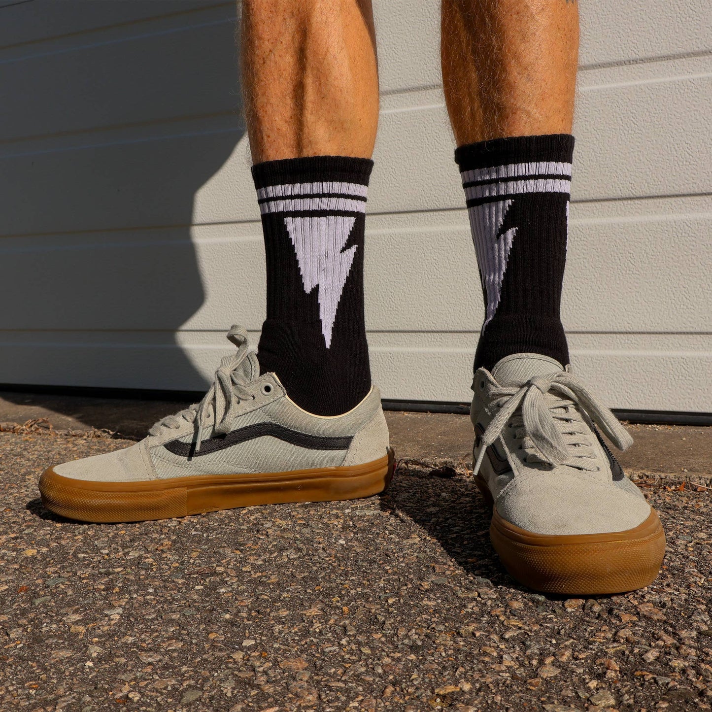 SOCCO Organics | Mike Vallely Lightning Bolt Socks | White