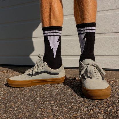 SOCCO Organics | Mike Vallely Lightning Bolt Socks | White
