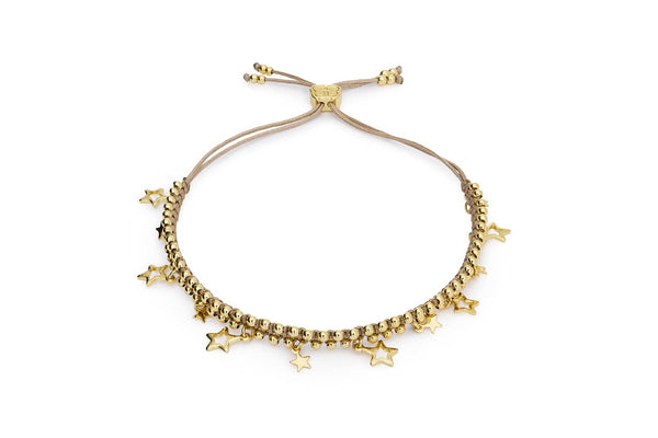 Estelle Taupe & Gold Star Charm Bracelet