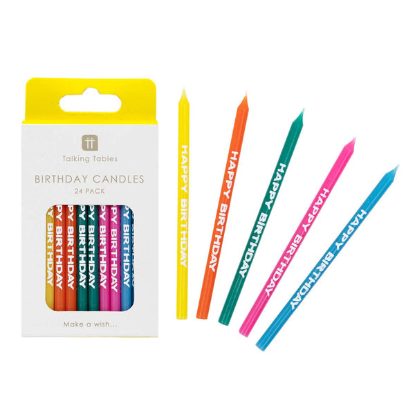 Rainbow Happy Birthday Candles | 24 Pack |
