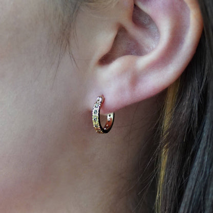 Champagne Crystal Jewelled Hoop Earrings