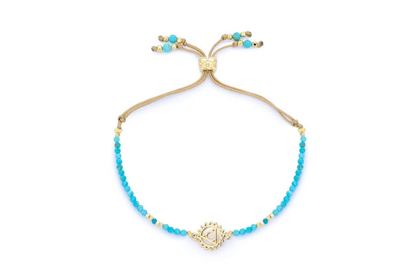 Turquoise Howlite, Apatite & Gold Throat Chakra Bracelet