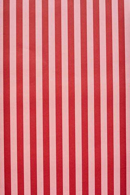Classic Stripe Gift Wrap Red & Pink