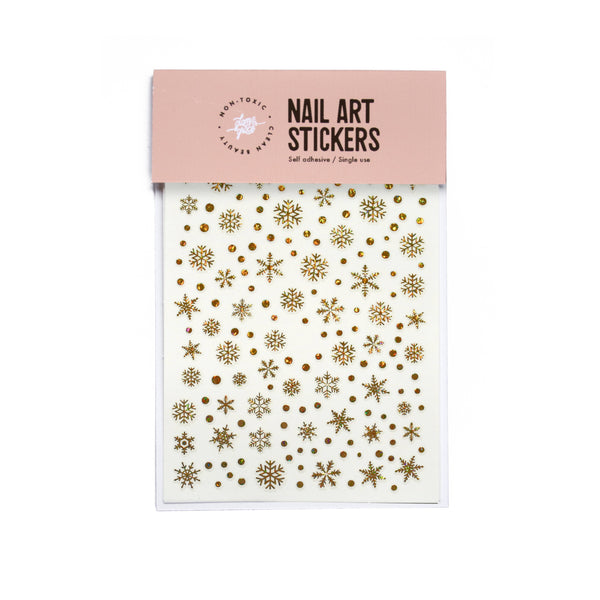 Nail Art Stickers - Snowflakes Holographic Gold