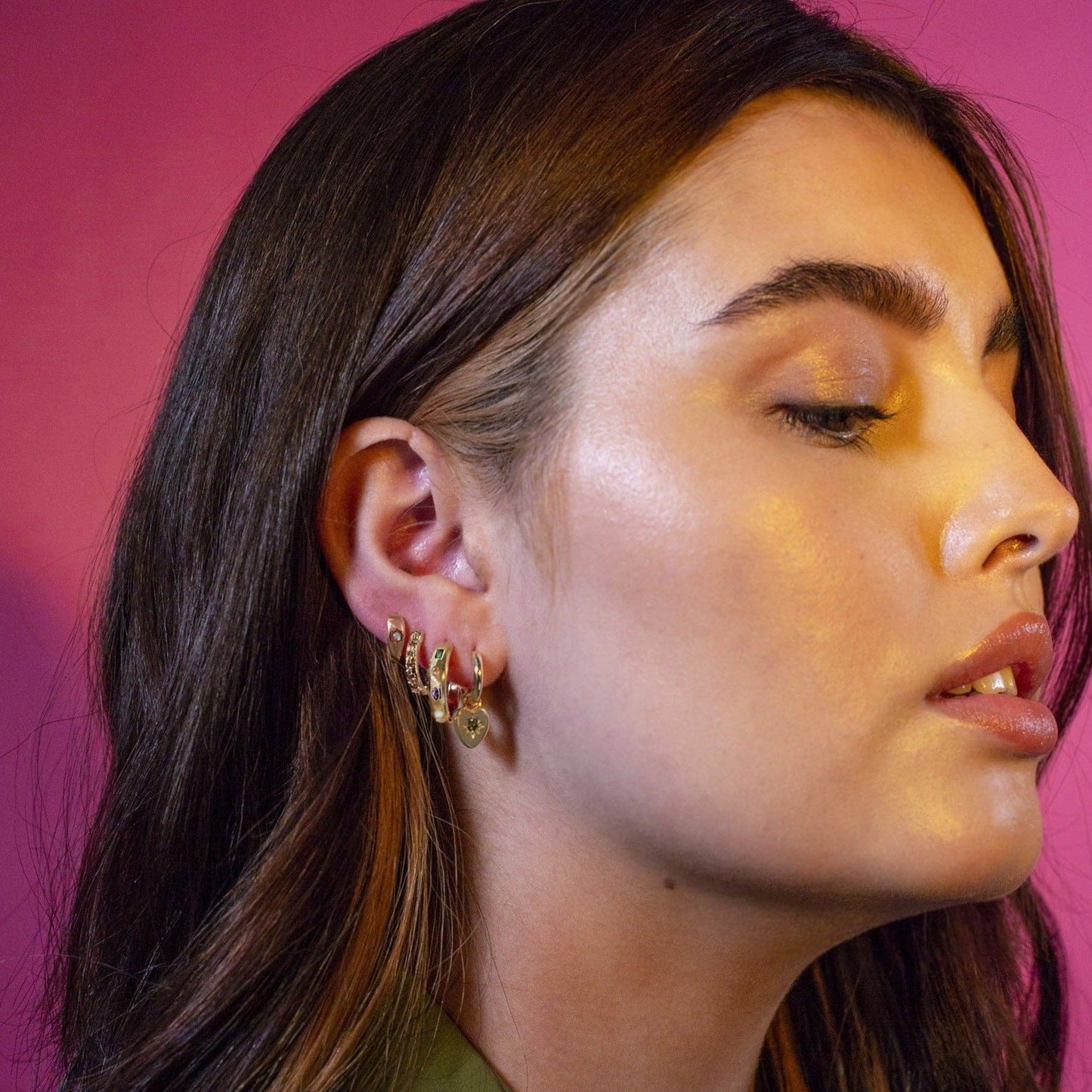 Kaleidoscope Gemstone Hoop Earrings