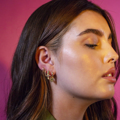 Kaleidoscope Gemstone Hoop Earrings