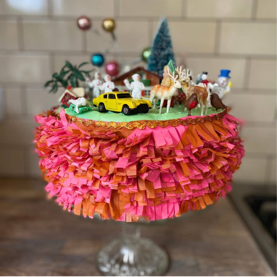 Luxury Tissue Paper Chequerboard/Diagonal - Ginger/Fl Pink