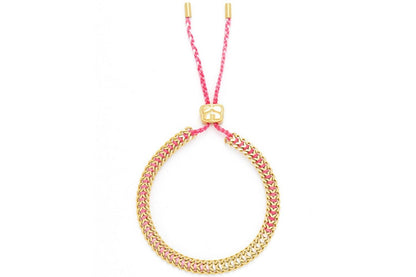 Athena Pink Gold Braided Bracelet
