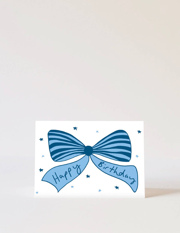 Bows Birthday Card Blue