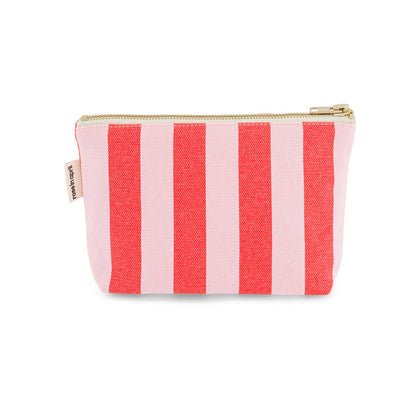 POUCH SOFIA STRIPES  TOMATO / CANDY PINK