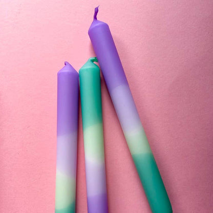 LAVENDER FIELDS Dip Dye Dinner Candle Trio