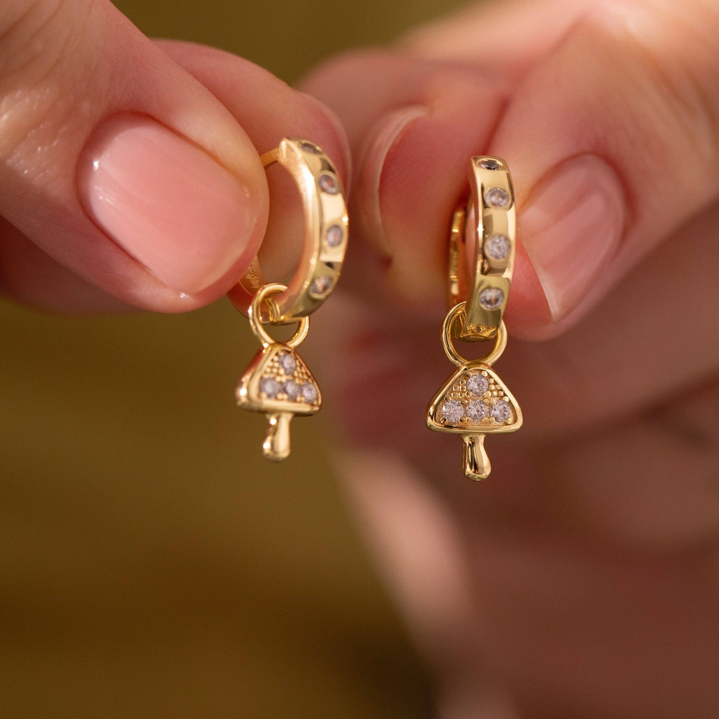 Mini Mushie Charm Hoop Earrings