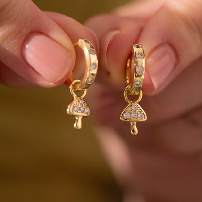 Mini Mushie Charm Hoop Earrings