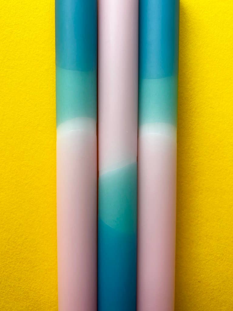 RAINDROPS & ROSES Dip Dye Dinner Candles Trio