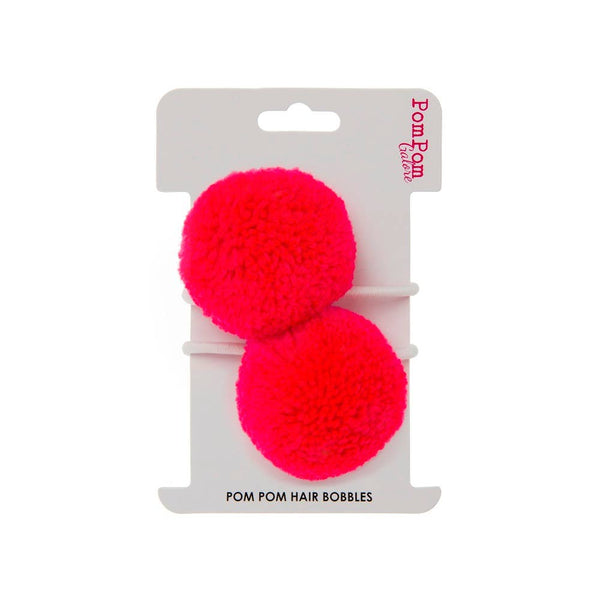 Flamingo Pink Pom Pom Hair Tie Bobbles