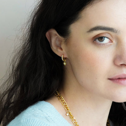 Opal Starburst Jewelled Hoop Earrings