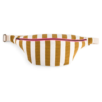 WOMEN BUM BAG STRIPES CARAMEL