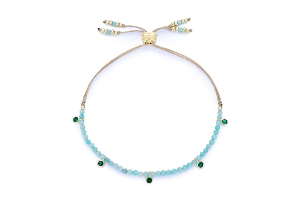 Holly Gold & Amazonite Beaded Charm Bracelet