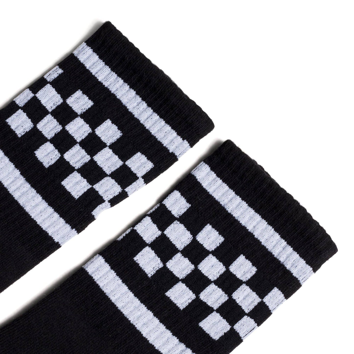 SOCCO White Checkered Crew | Black