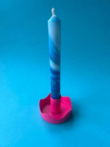 Magenta Colour Pop Wavy Candle Holder