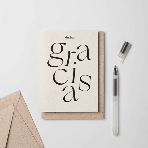 Serif Type Muchas Gracias Thank You Card