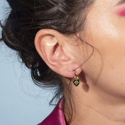 Peridot Heart Charm Earrings