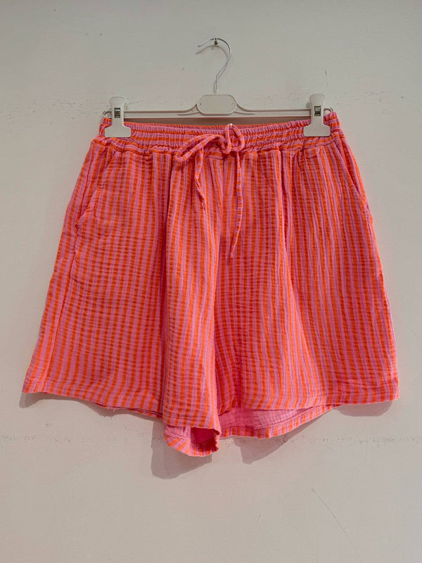 Printed shorts in cotton gauze 2538-BICOLOR STRIPE