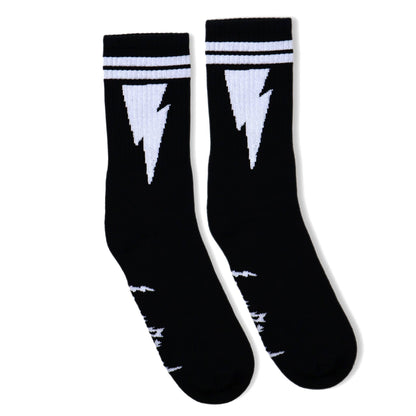 SOCCO Organics | Mike Vallely Lightning Bolt Socks | White
