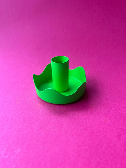 Green Colour Pop Wavy Candle Holder