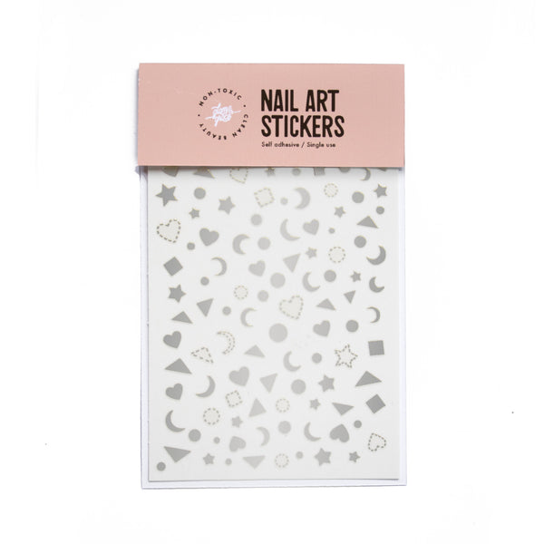 Nail Art Stickers - Metallic Silver